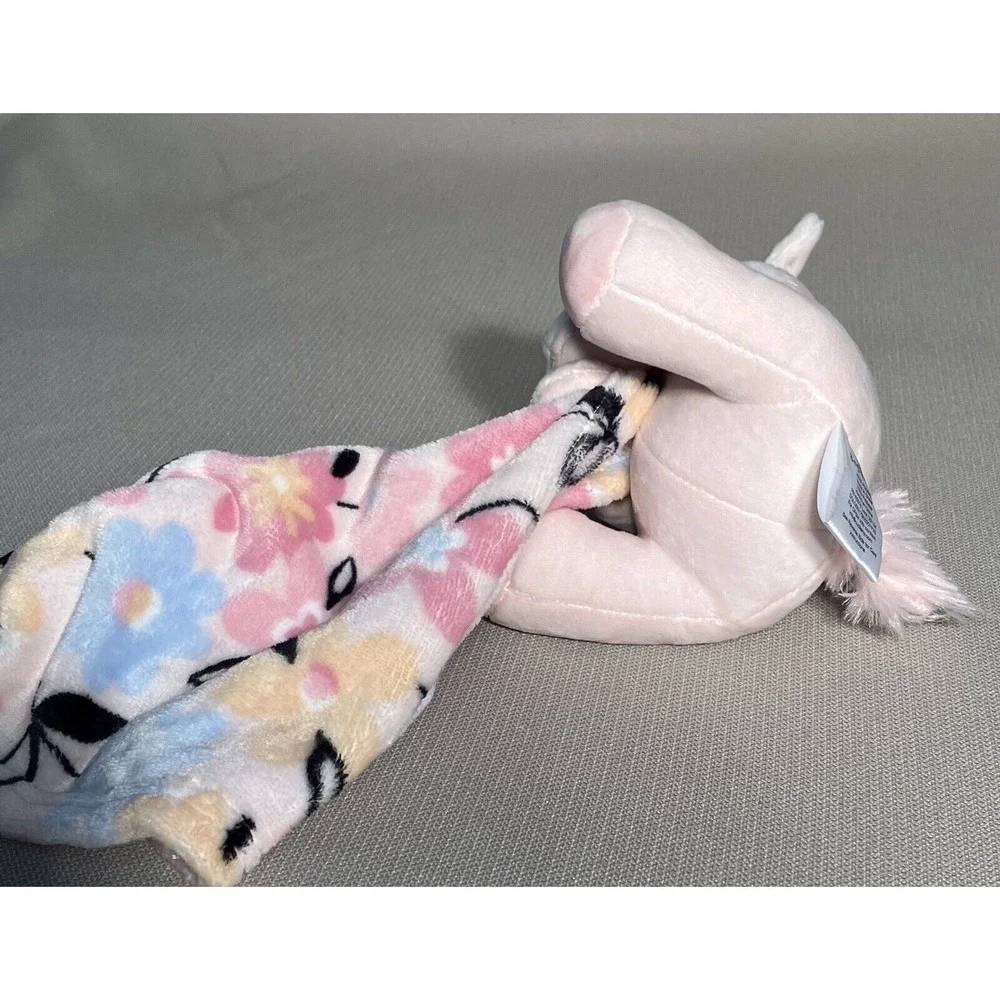 Little Beginnings Lovey Pink Unicorn Plush With Floral Security Blanket Baby